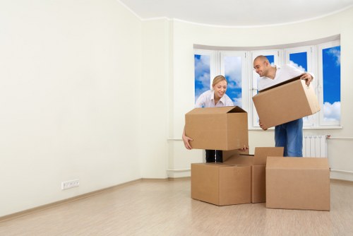 Team relocating office furniture